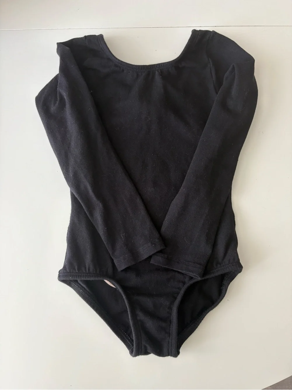 Girls Long-Sleeve Black One-Piece Leotard